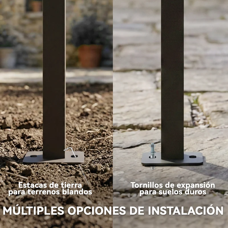 Outsunny Pérgola de Pared de Jardín 4x3 m, Cenador de Jardín con Techo Retráctil, Protección UPF30+, Orificios de Drenaje y Estructura Metálica, Pabellón para Patio, Terraza, Exterior, Blanco Crema