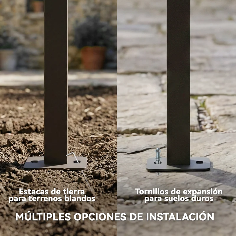 Outsunny Pérgola de Pared de Jardín 3x3 m, Cenador de Jardín con Techo Retráctil, Protección UPF30+, Orificios de Drenaje y Estructura Metálica, Pabellón para Patio, Terraza, Exterior, Blanco Crema