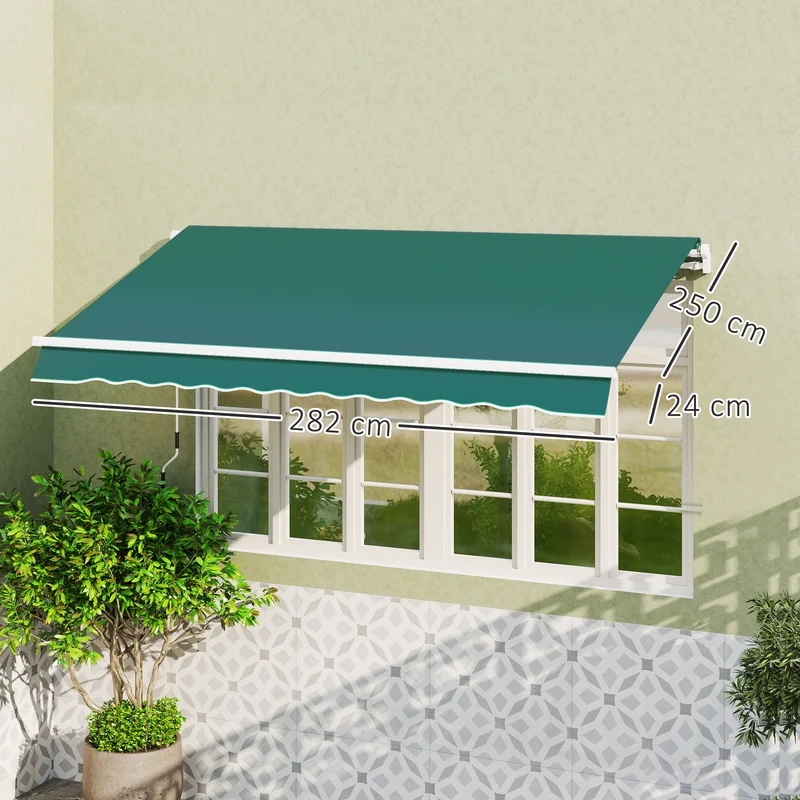 Outsunny Techo de Repuesto para Toldo 282x250 cm, Lona para Toldo con Protección UV 50+, Impermeable, Tela de Repuesto para Patio, Terraza, Jardín, Balcón, Verde