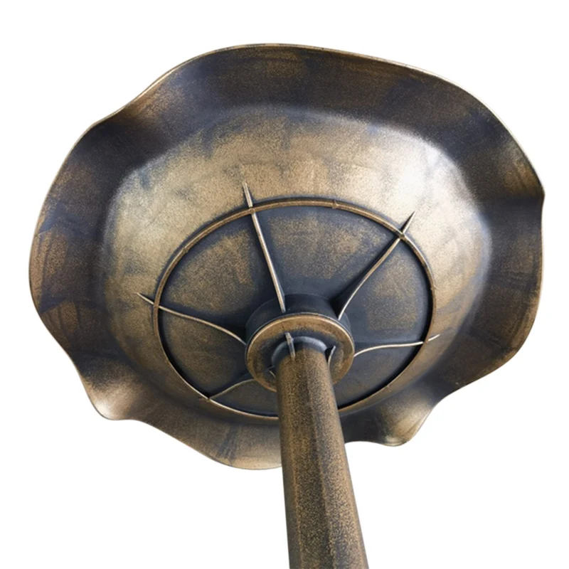 Outsunny Baño para Pájaros de Jardín al Aire Libre, Altura 71 cm, Comedero para Pájaros con Lavabo Diseño Hoja de Loto y Acabado Envejecido, Ligero y Resistente, Bebedero para Aves, Bronce