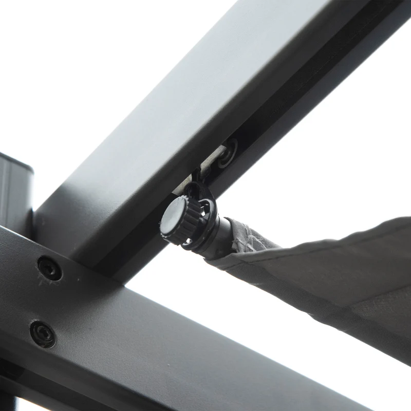 Outsunny Pérgola de Jardín 3x3 m con Techo Retráctil, Cenador de Jardín con Protección UPF30+, Orificios de Drenaje, Estructura de Aluminio, Pabellón para Patio, Terraza, Exterior, Gris Oscuro