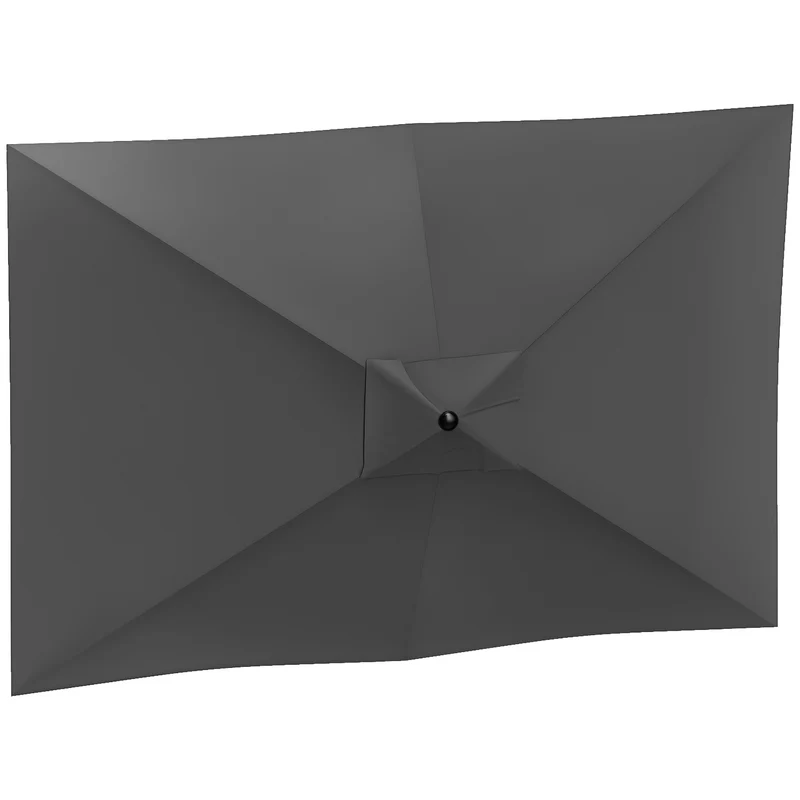 Outsunny Toldo de Recambio de Sombrilla de 3x2 m Toldo de Repuesto para Sombrilla de Patio con Ventilación Superior Protección UV 50+ Cubierta de Repuesto para Parasol para Exteriores Gris Oscuro