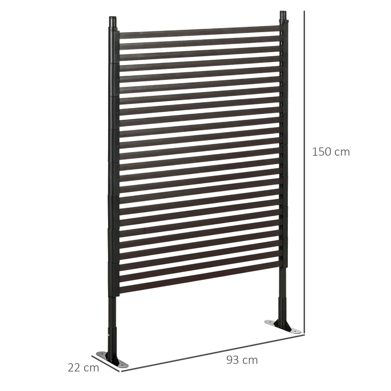 Outsunny Valla de Jardín 150x93 cm, Valla de Jardín Exterior de Acero con Revestimiento de PE, con 2 Modos de Instalación, para Plantas Trepadoras, Flores, Animales, Marrón
