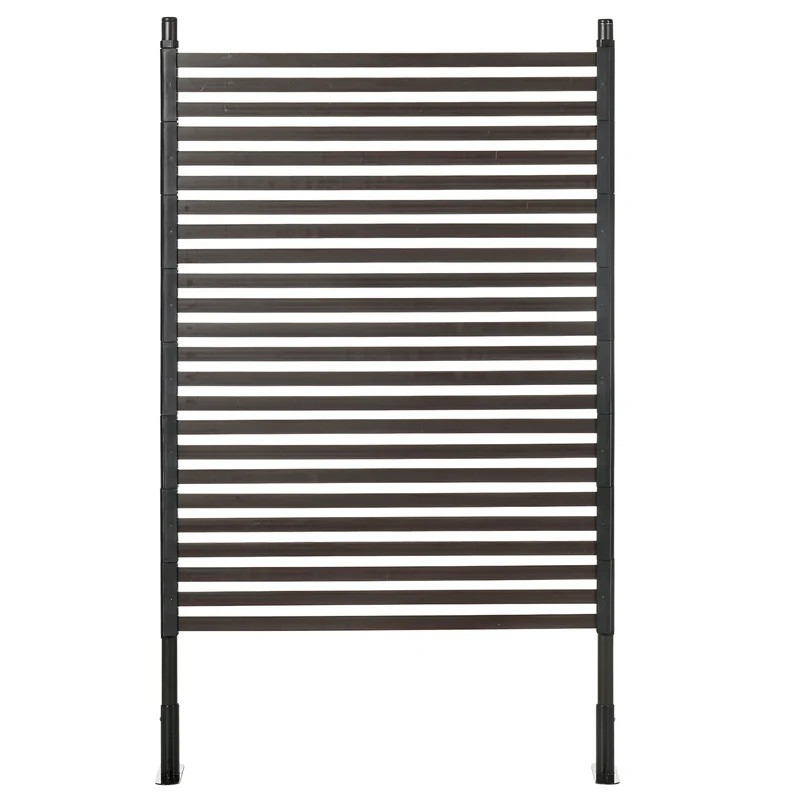 Outsunny Valla de Jardín 150x93 cm, Valla de Jardín Exterior de Acero con Revestimiento de PE, con 2 Modos de Instalación, para Plantas Trepadoras, Flores, Animales, Marrón