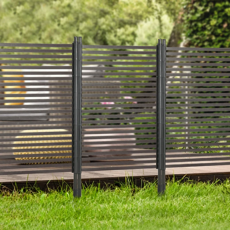 Outsunny Valla de Jardín 150x93 cm, Valla de Jardín Exterior de Acero con Revestimiento de PE, con 2 Modos de Instalación, para Plantas Trepadoras, Flores, Animales, Marrón
