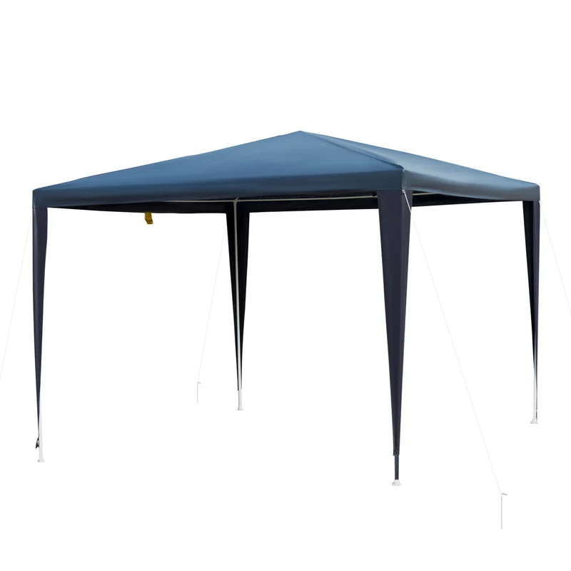 Outsunny Carpa Desmontable Impermeable 2,95x2,95x2,45m Pabellón de Jardín de Tubo de Acero Pérgola de Color Azul Oscuro