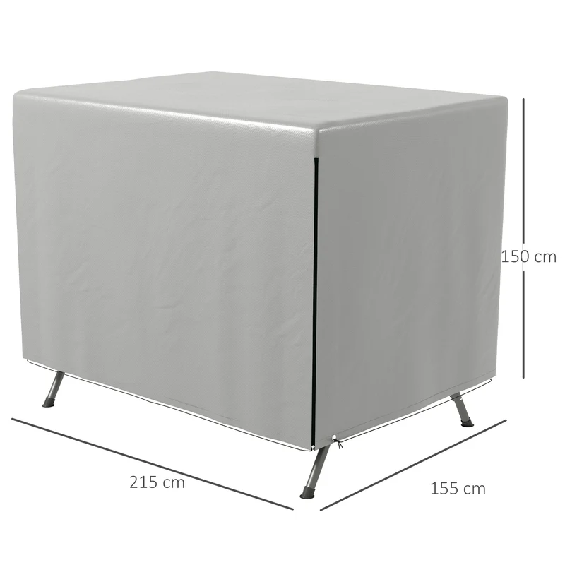 Outsunny Funda Balancín Jardín Funda Columpio Jardín Exterior Cubierta de Columpio con Cremallera Impermeable 215x155x150 cm Gris Claro