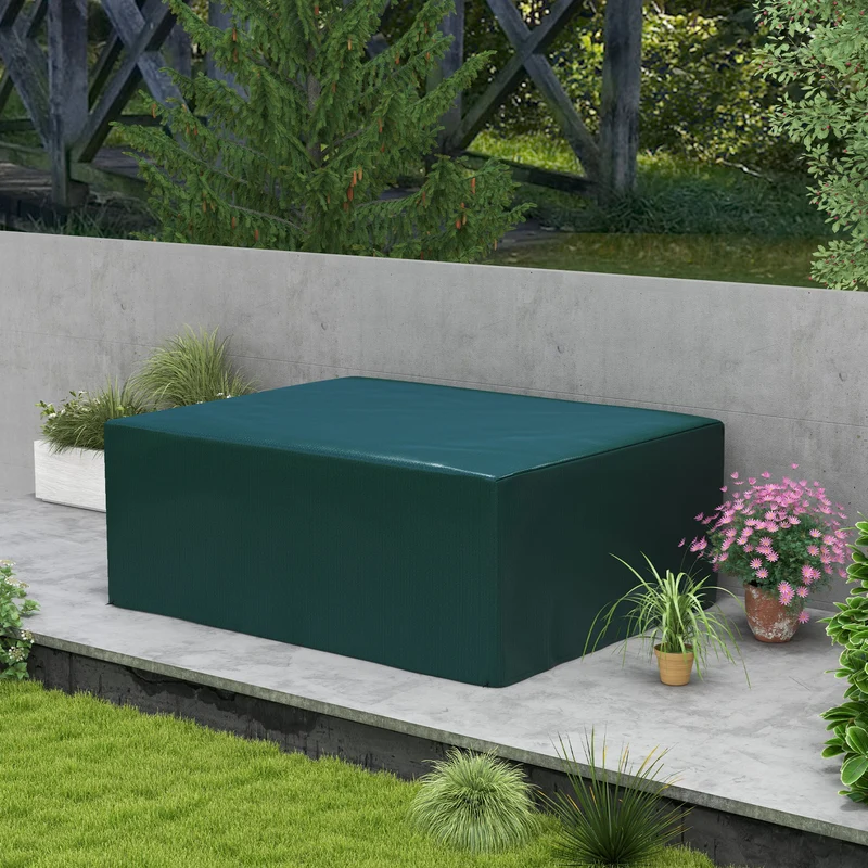 Outsunny Funda Protectora para Muebles Rectangular Funda de Muebles para Jardín Impermeable Anti-UV Antipolvo para Terraza Balcón 235x190x90 cm Verde