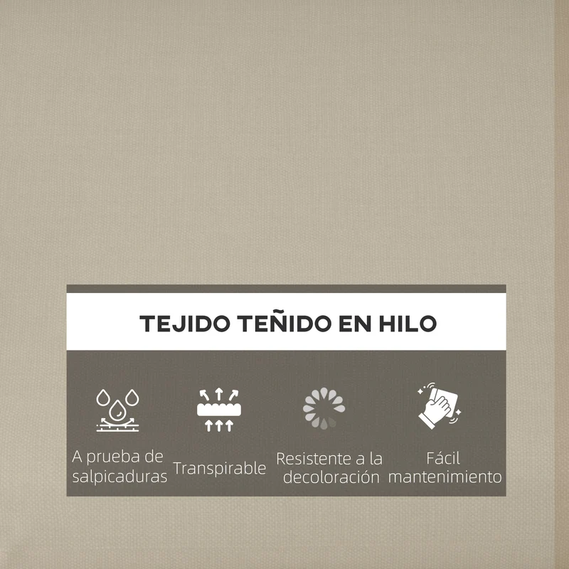 Outsunny Conjunto de Cojines para Sillas de Comedor 47x47x7 cm Juego de 4 Piezas Cojines para Sillas de Jardín Impermeable y Protección UV 50+ para Interior y Exterior Beige