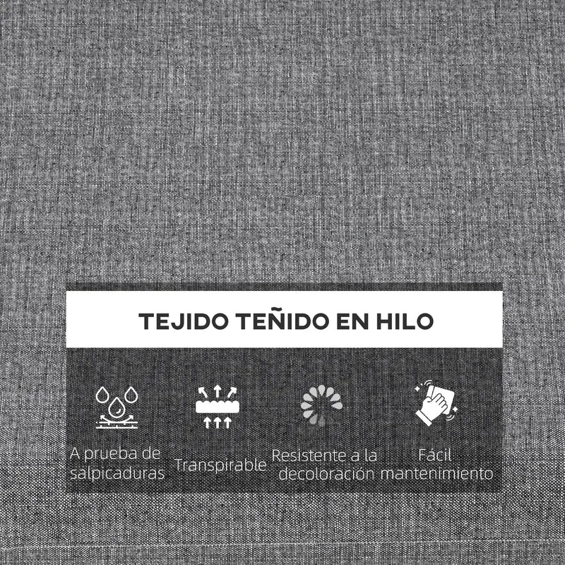 Outsunny Conjunto de Cojines para Sillas de Comedor 47x47x7 cm Juego de 4 Piezas Cojines para Sillas de Jardín Impermeable y Protección UV 50+ para Interior y Exterior Gris