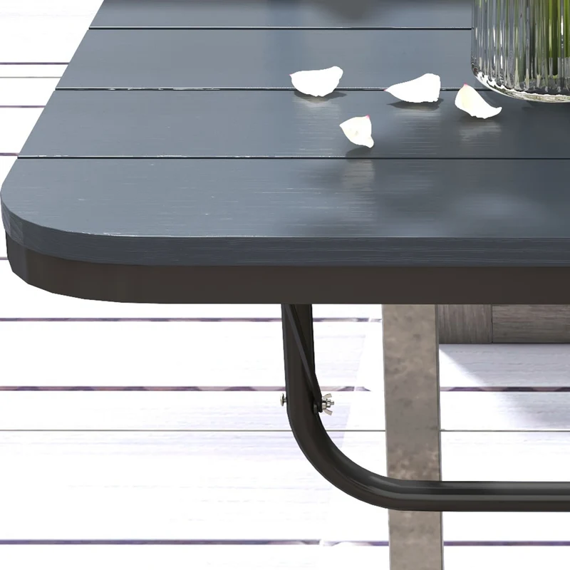 Outsunny Mesa Colgante de Balcón, Mesa Plegable para Balcón de Aluminio para Barandilla, con Altura Ajustable en 4 Niveles, Adaptable a 4 Anchos, Carga 25 kg, para Jardín, 60x40x55-64 cm, Negro