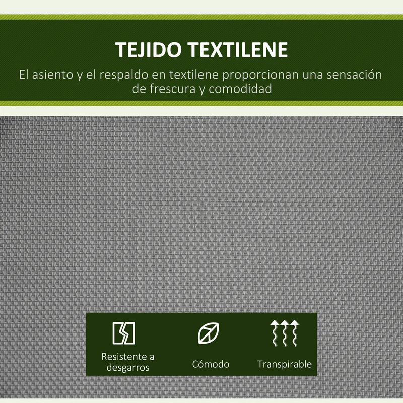 Outsunny Columpio de Jardín Exterior de 2 Plazas, Balancín de Jardín Exterior con Techo Ajustable, Marco de Acero, Asientos de Textilene, para Balcón Terraza, Carga 220 kg, 140x118x162 cm, Gris Oscuro