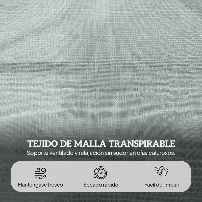 Outsunny Tumbona Plegable, Tumbona Jardín Exterior con Respaldo Ajustable en 4 Posiciones, Orificio de Lectura, Reposacabezas y Brazos, Carga 120 kg, para Terraza, Piscina, 145x72x89 cm, Gris Oscuro