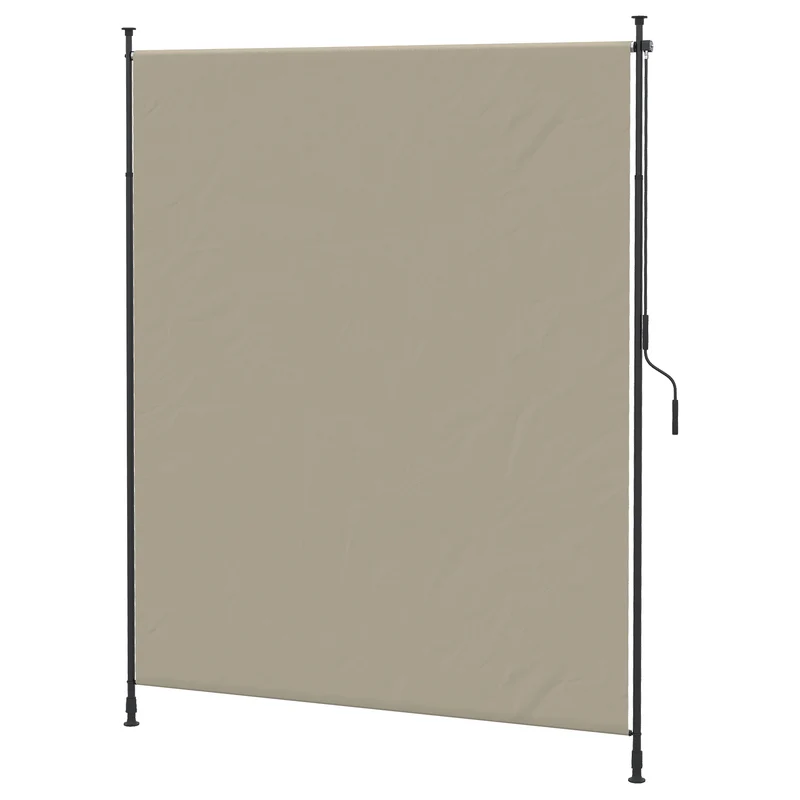 Outsunny Toldo Vertical Exterior 200x305 cm, Pantalla de Privacidad Enrollable, Toldo Lateral Ajustable con Manivela, Protección UV 40+ e Impermeable, Sin Taladro, para Balcón, Jardín, Arena