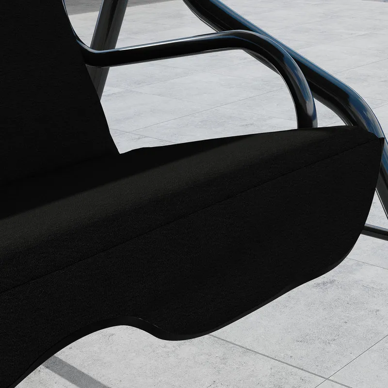 Outsunny Columpio de Jardín de 2-3 Plazas, Balancín de Exterior con Toldo Ajustable en Ángulo, Impermeable y Marco de Acero, para Patio, Balcón, 170x110x153 cm, Negro