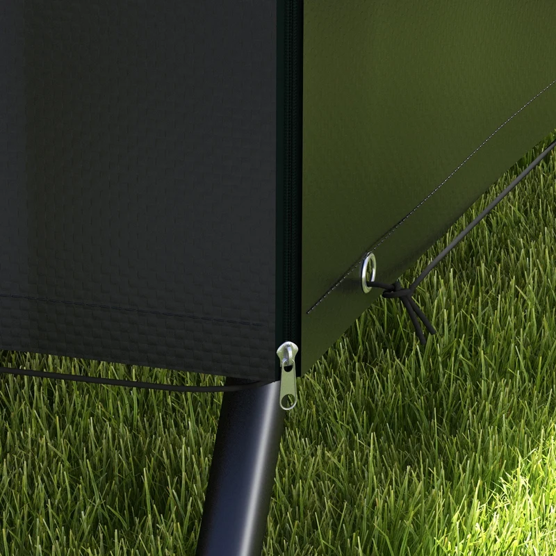 Outsunny Funda Balancín Jardín, Funda Columpio Jardín Exterior, Cubierta de Columpio con Cremallera, Impermeable, 215x155x150 cm, Negro