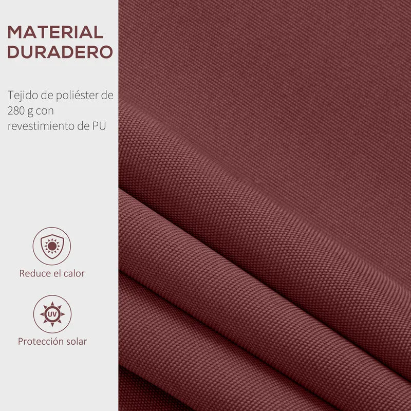 Outsunny Toldo Manual Retráctil 350x250 cm, Toldo Exterior Terraza con Ángulo Ajustable, Manivela, Estructura de Aluminio y Protección UV30+, para Jardín, Patio, Ventanas, Rojo Vino