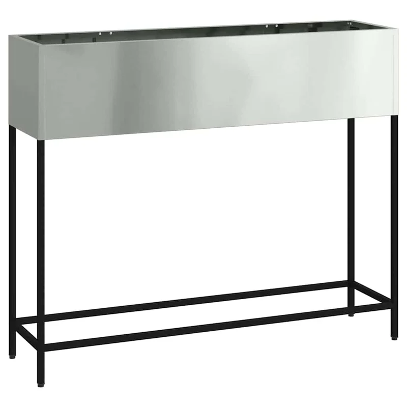 Jardinera Elevada Plateado 100 X 26 X 82 Cm Acero Galvanizado