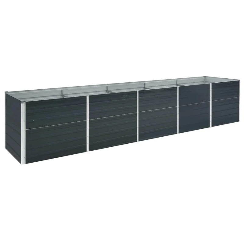 Arriate De Acero Galvanizado Gris Antracita 400x80x45 Cm