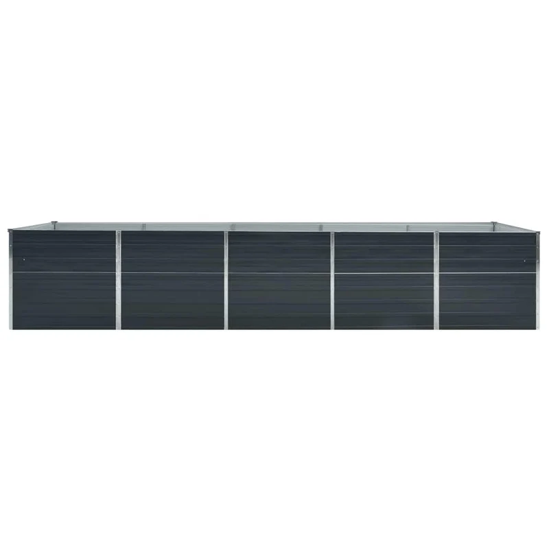 Arriate De Acero Galvanizado Gris Antracita 400x80x45 Cm