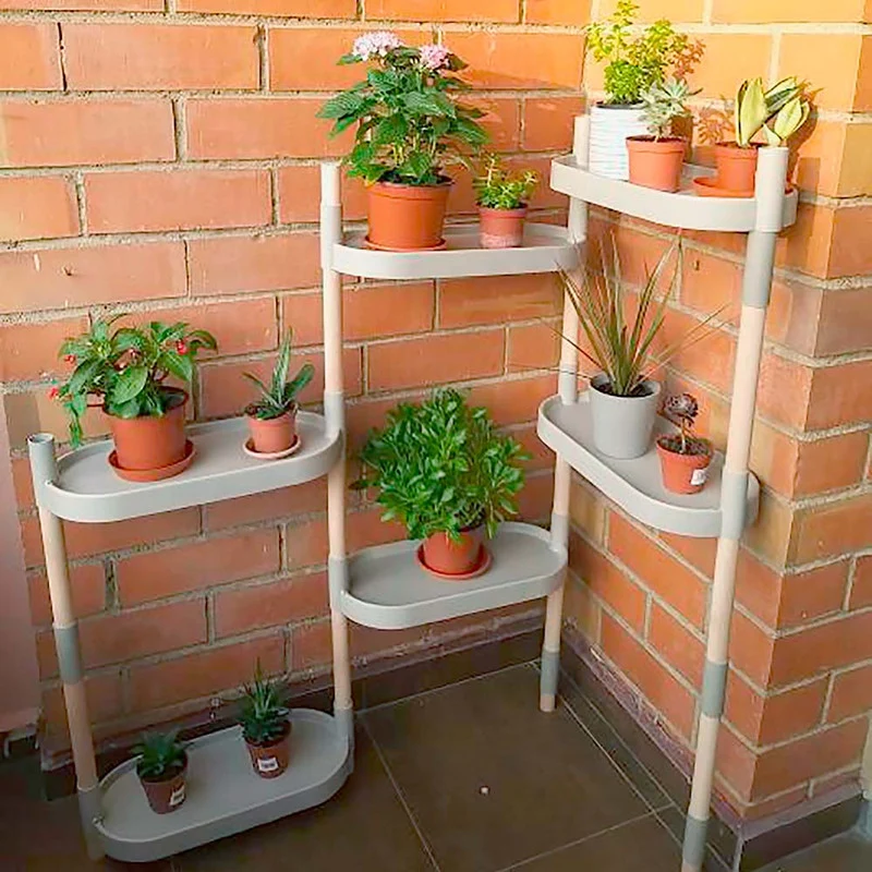 Soporte Modular Citysens De 6 Bandejas – Gris Claro, Polipropileno 100% Reciclado Y Madera Ecológica Pefc