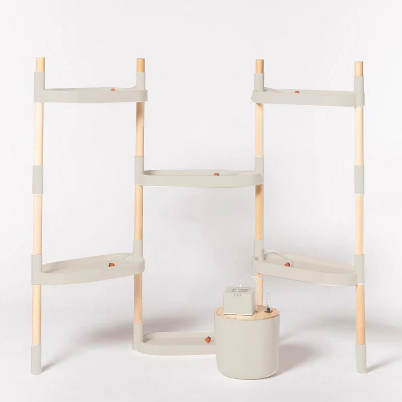 Soporte Modular Citysens De 6 Bandejas – Gris Claro, Polipropileno 100% Reciclado Y Madera Ecológica Pefc