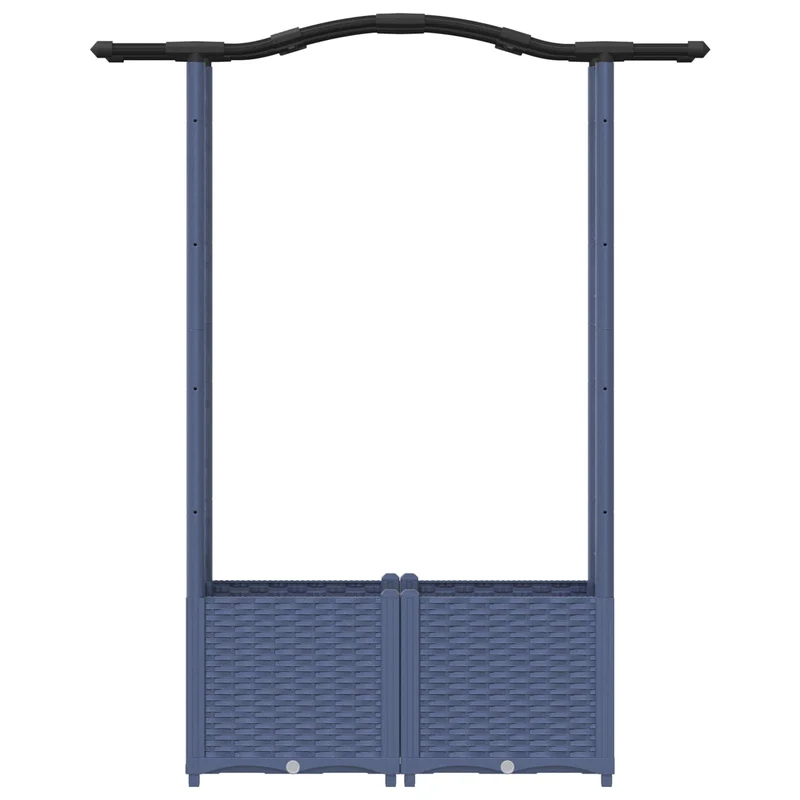 Cama Elevada Con Trellis Y Techo Gris 125 X 40 X 138 Cm Pp