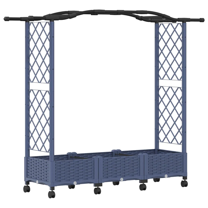 Cama Elevada Con Trellis Y Techo Gris 169 X 40 X 129 Cm Pp