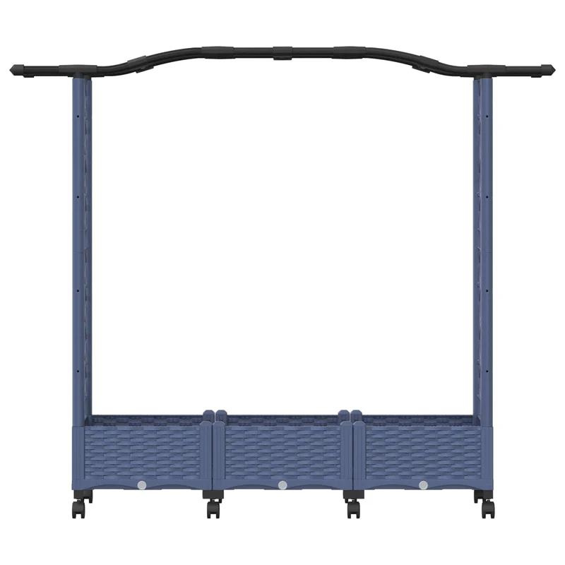 Cama Elevada Con Trellis Y Techo Gris 169 X 40 X 129 Cm Pp
