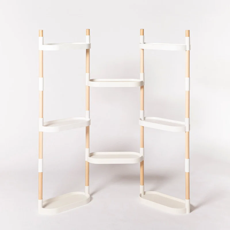 Soporte Modular Citysens De 8 Bandejas – Blanco, Polipropileno 100% Reciclado Y Madera Ecológica Pefc