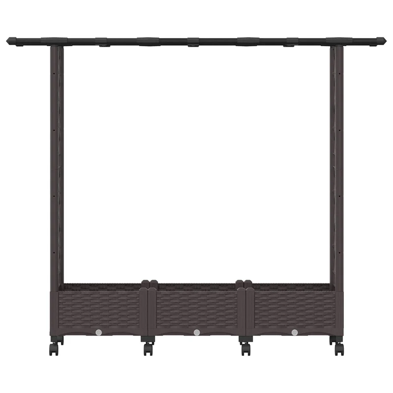 Cama Elevada Con Trellis Y Techo Marrón 164 X 40 X 127 Cm Pp