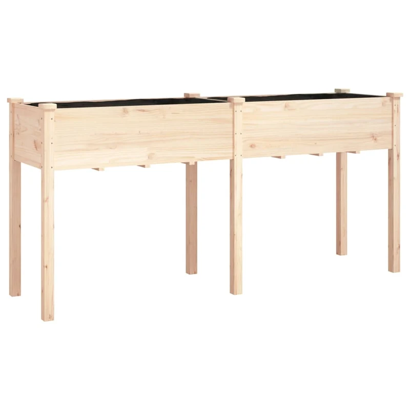 Jardinera Con Forro Madera Maciza De Abeto 161x45x76 Cm