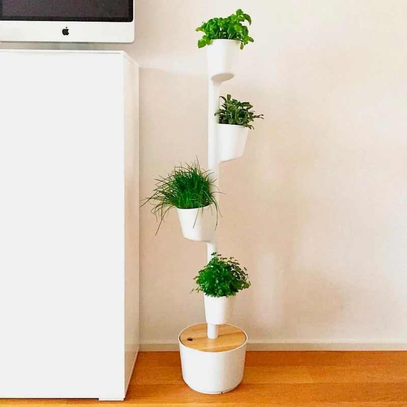 Huerto Vertical De Interior Citysens 4 Macetas, Riego Automático Y Semillas Aromáticas – Blanco, Polipropileno Reciclado