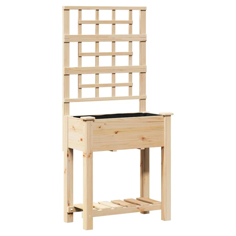 Macetero De Jardín Beige 71 X 38 X 152 Cm Madera De Pino Sólido