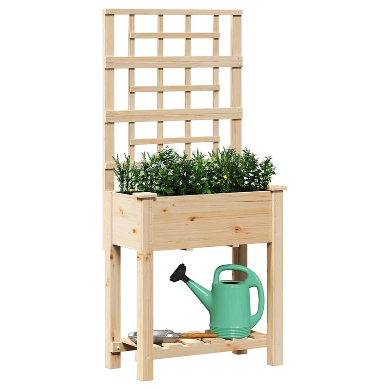 Macetero De Jardín Beige 71 X 38 X 152 Cm Madera De Pino Sólido