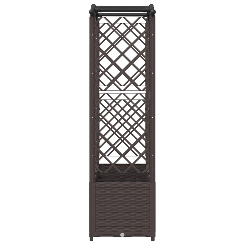 Cama Elevada Con Trellis Y Techo Marrón 204 X 40 X 138 Cm Pp
