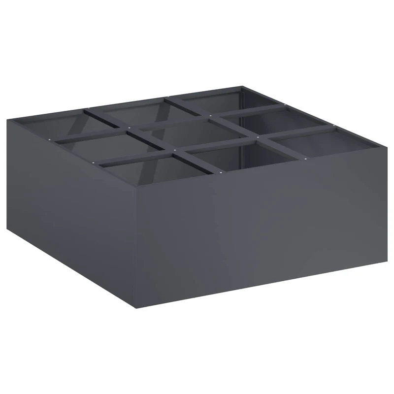 Macetero De Jardín Gris Antracita 100 X 100 X 30 Cm