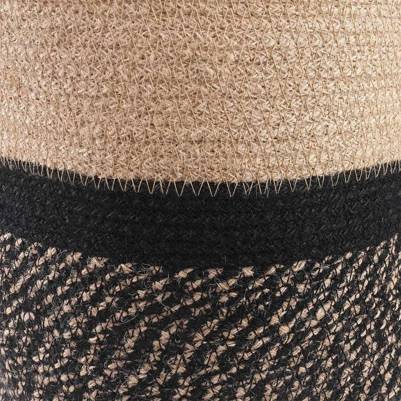 Set De Macetas De Planta 2 Uds. Natural Y Negro Ø 28 X 28 Cm
