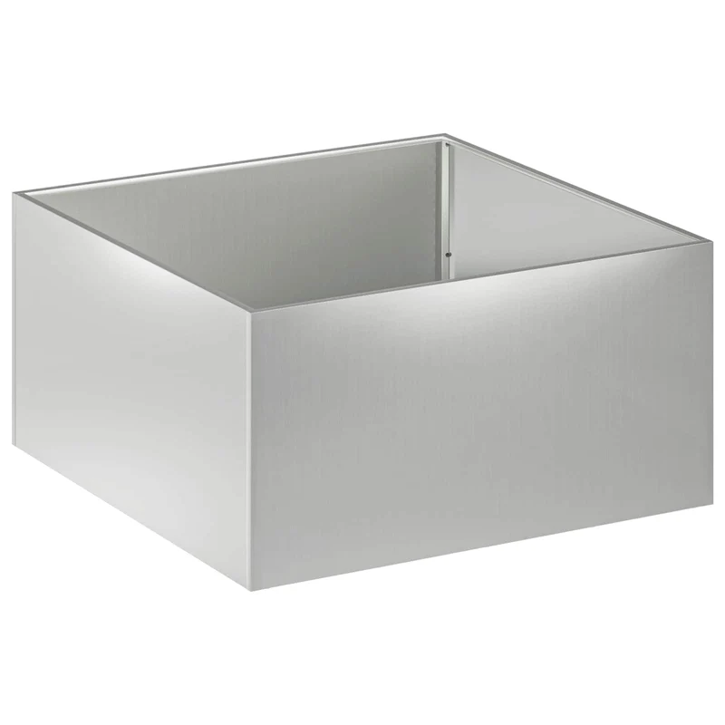 Macetero De Jardín Plateado 100 X 100 X 40 Cm Acero Galvanizado