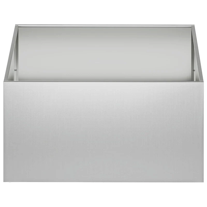 Macetero De Jardín Plateado 100 X 100 X 40 Cm Acero Galvanizado