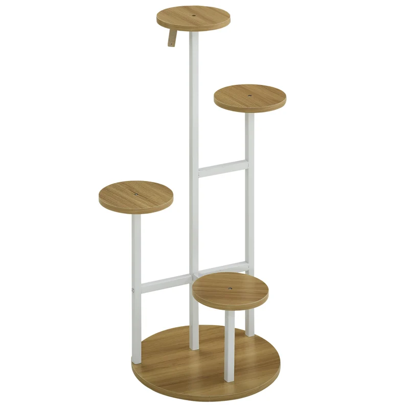 Outsunny Soporte Para Plantas De 4 Niveles Con Marco De Acero 40x40x95,5 Cm