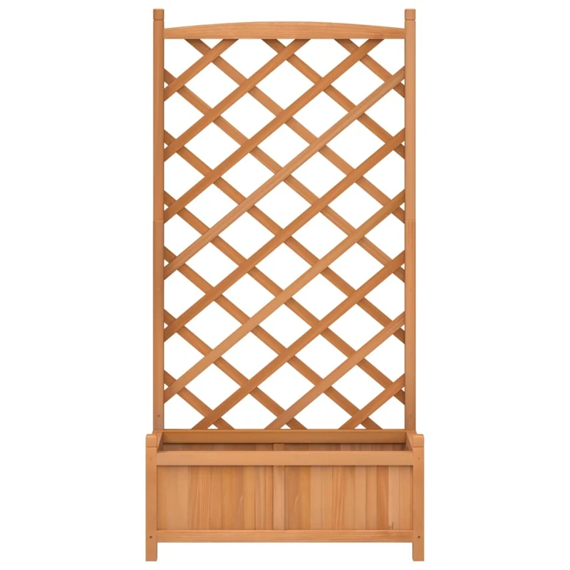 Jardinera Con Enrejado Marrón 75x35x150 Cm Madera Maciza De Abeto