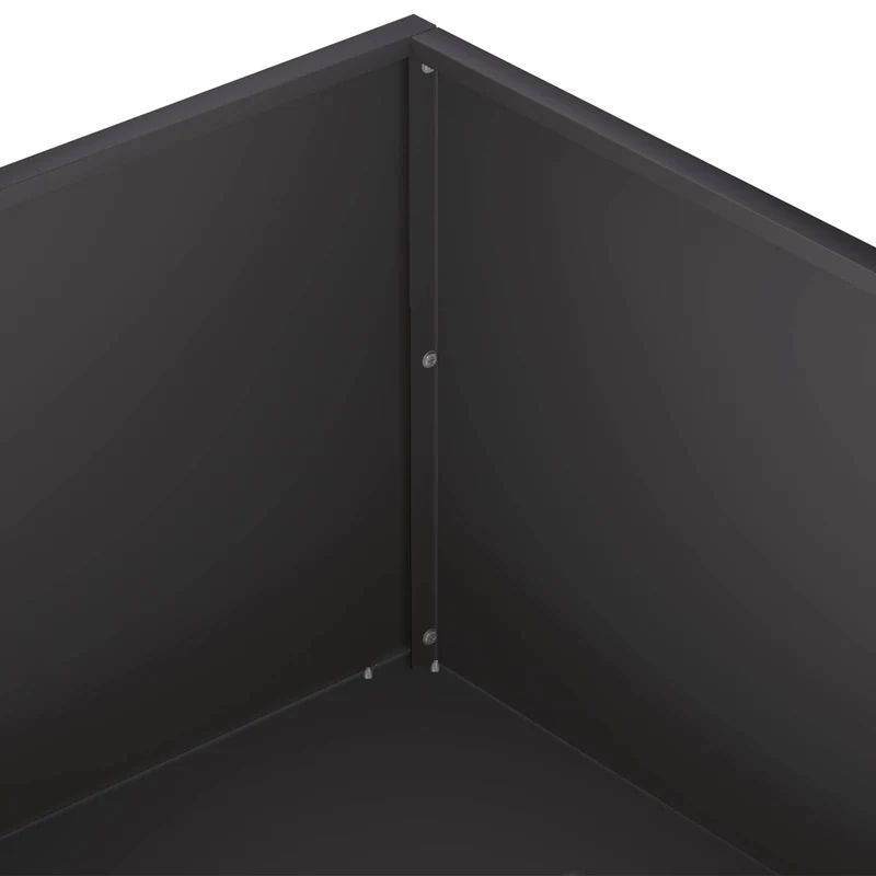 Macetero De Jardín Negro 40 X 40 X 20 Cm Acero Laminado En Frío
