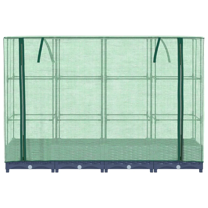 Jardinera Elevada Con Cubierta De Invernadero Aspecto Ratán 160x40x123 Cm
