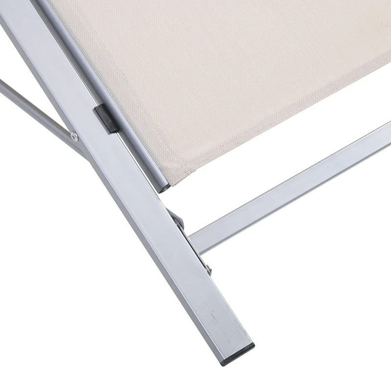 Outsunny 2 Tumbonas De Jardín 59x169x66cm Con Mesa De Café 41x41x45cm Patio