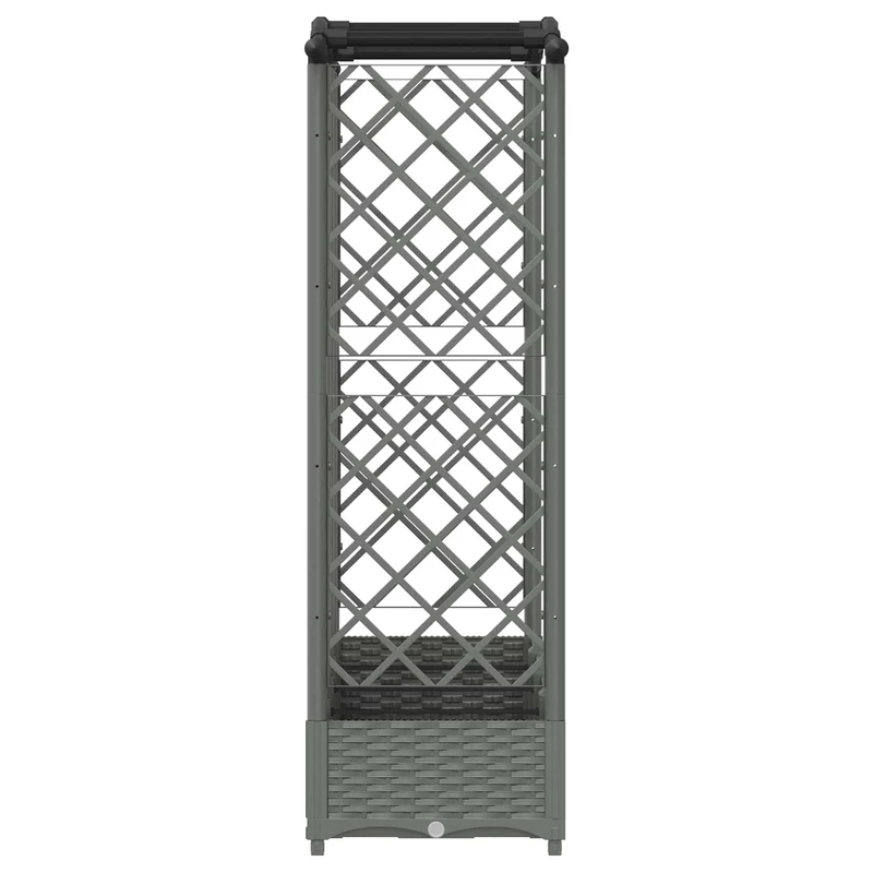 Cama Elevada Con Trellis Y Techo Gris Claro 203,5 X 40 X 123 Cm