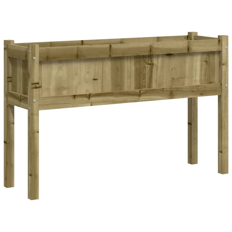 Jardinera Con Patas Madera De Pino Impregnada 110x31x70 Cm