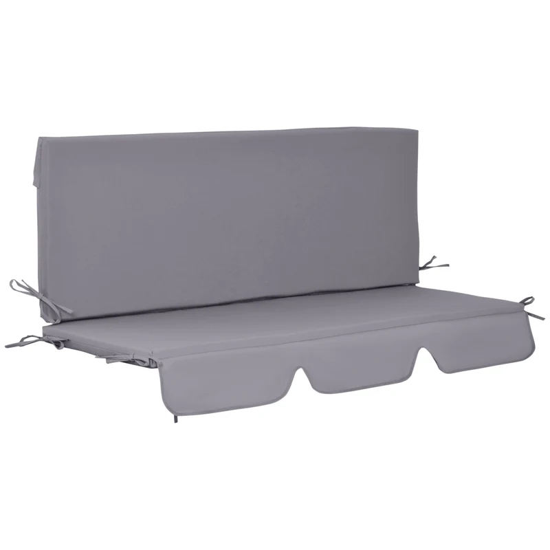 Outsunny Cojín Para Columpio De 2 Piezas Cojín Para Balancín 130x45x5 Cm Gris