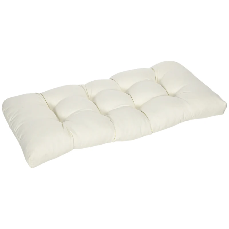 Outsunny Cojín Para Banco 2 Plazas 110x48x8 Cm Para Interiores Exteriores Crema