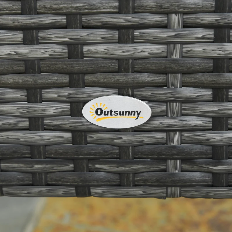 Outsunny Set Muebles De Jardín 4 Piezas De Ratán 2 Sofá Doble 2 Mesa Gran